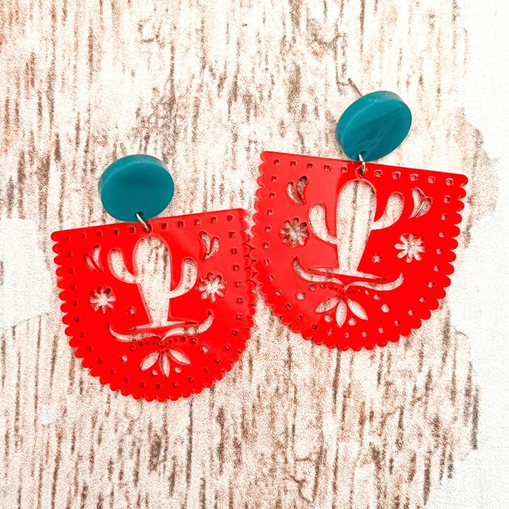 Papel Picado in Red for wholesale by Anna & Arlie Handcrafted Originals