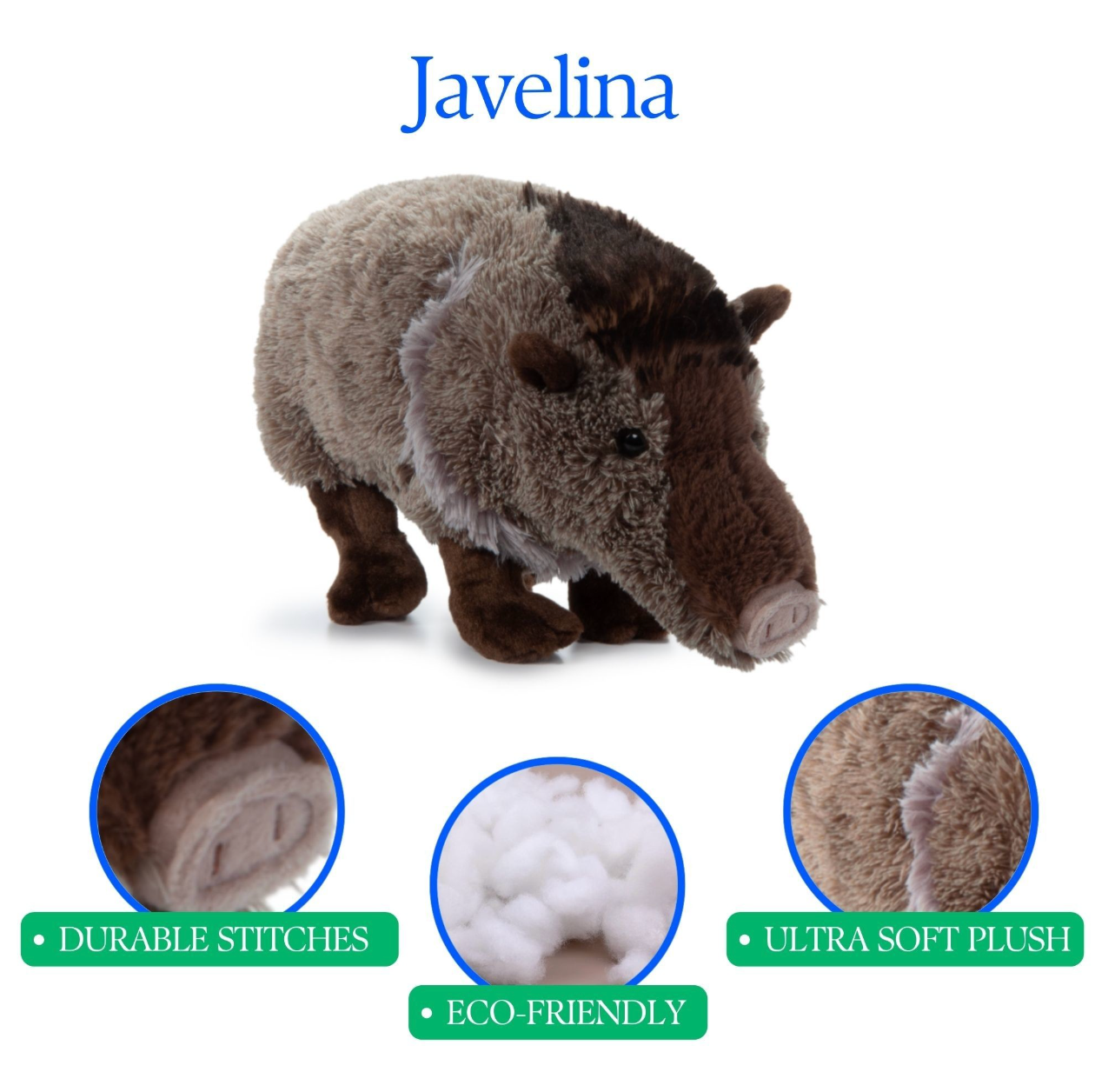 The Petting Zoo - Wholesale Stuffed/Plush Toy - Kids & Baby - 12" (33cm) Wild Onez Javelina Wild life3