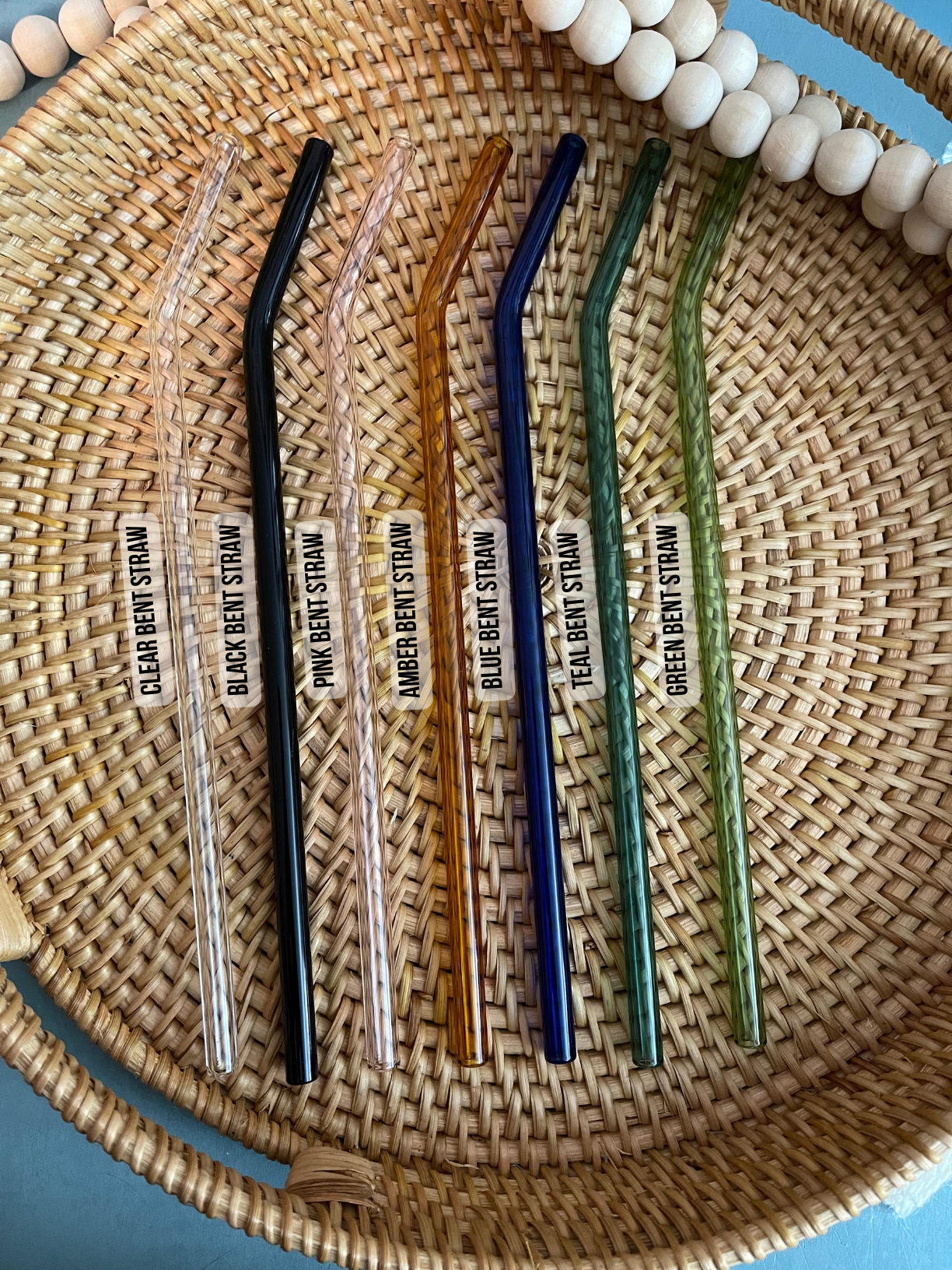 Curly Tailed Designs - Vendita all'ingrosso Cannuccia - Cannucce di vetro riutilizzabili colorate per vetro Libbey Can da 20 once/10 pollici5