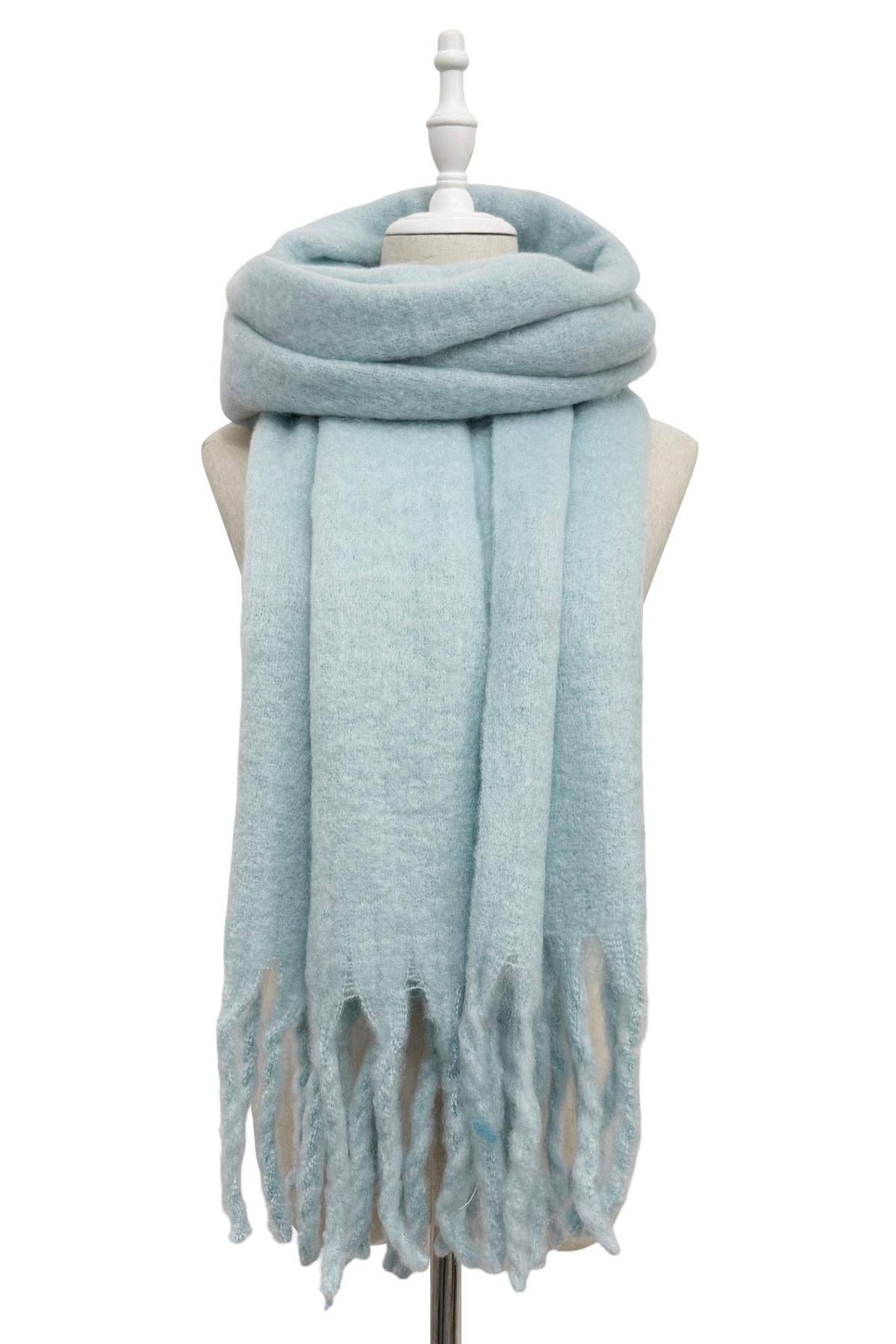 Fashion Scarf World - Vendita all'ingrosso Sciarpa - Donna - Sciarpa a scialle con nappe in morbida coperta semplice18