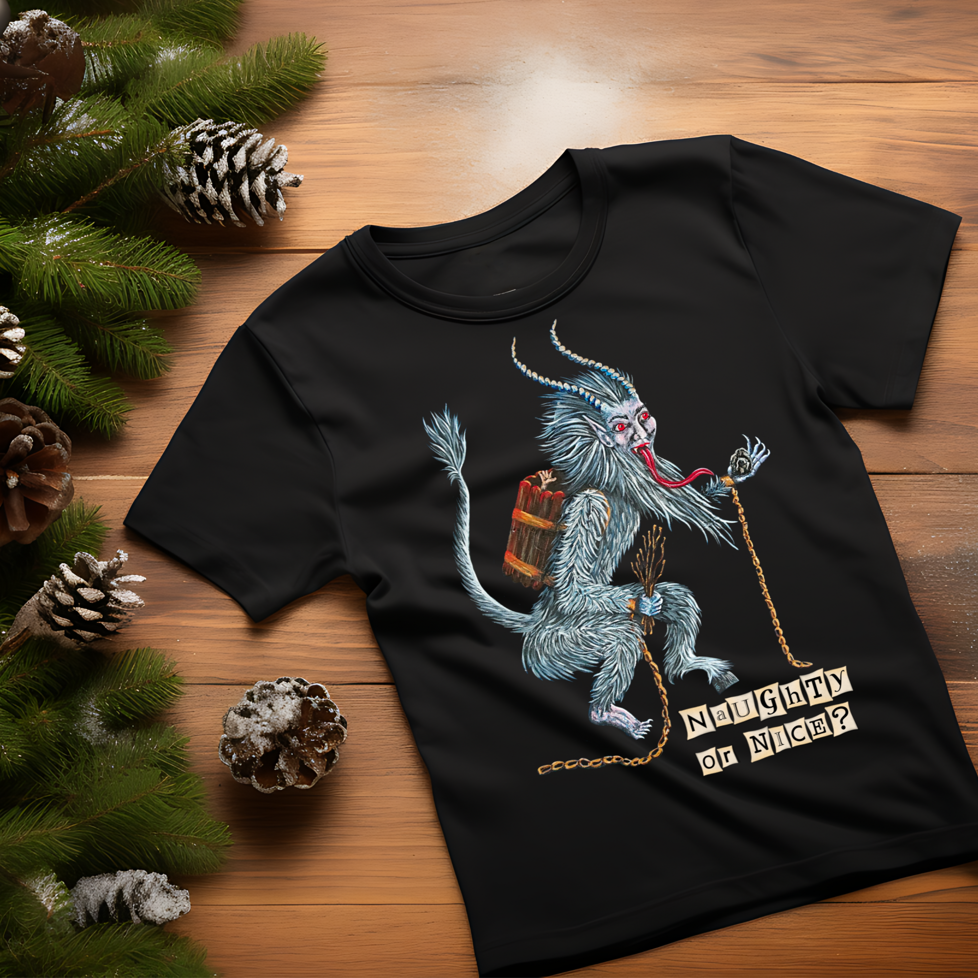 Hannah Kate Makes - Wholesale T-Shirt (Graphic) - Unisex - Krampus T-shirt - Black - 100% Cotton - Regular/Fitted Tee6