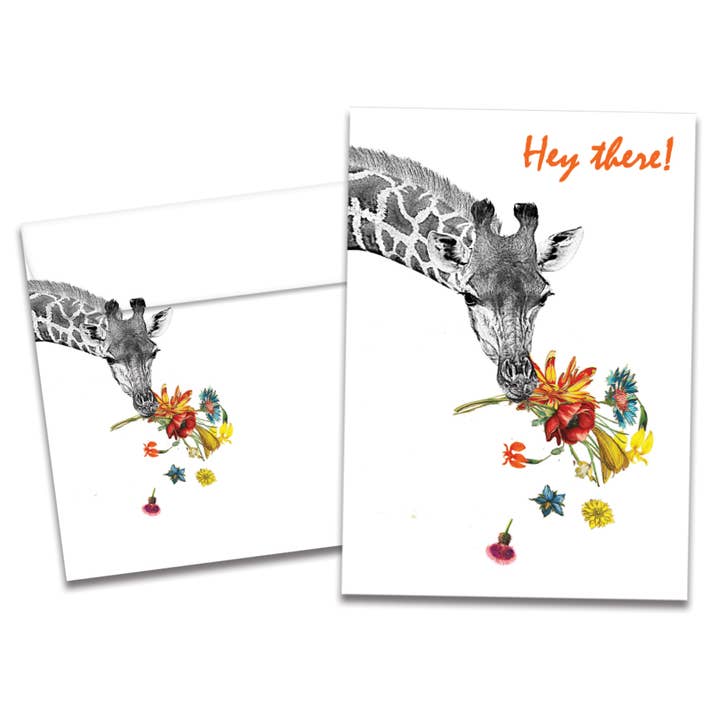 Tree-Free Greetings - Wholesale Everyday Greeting Card - Checking In Giraffe Support & Encouragement 14635