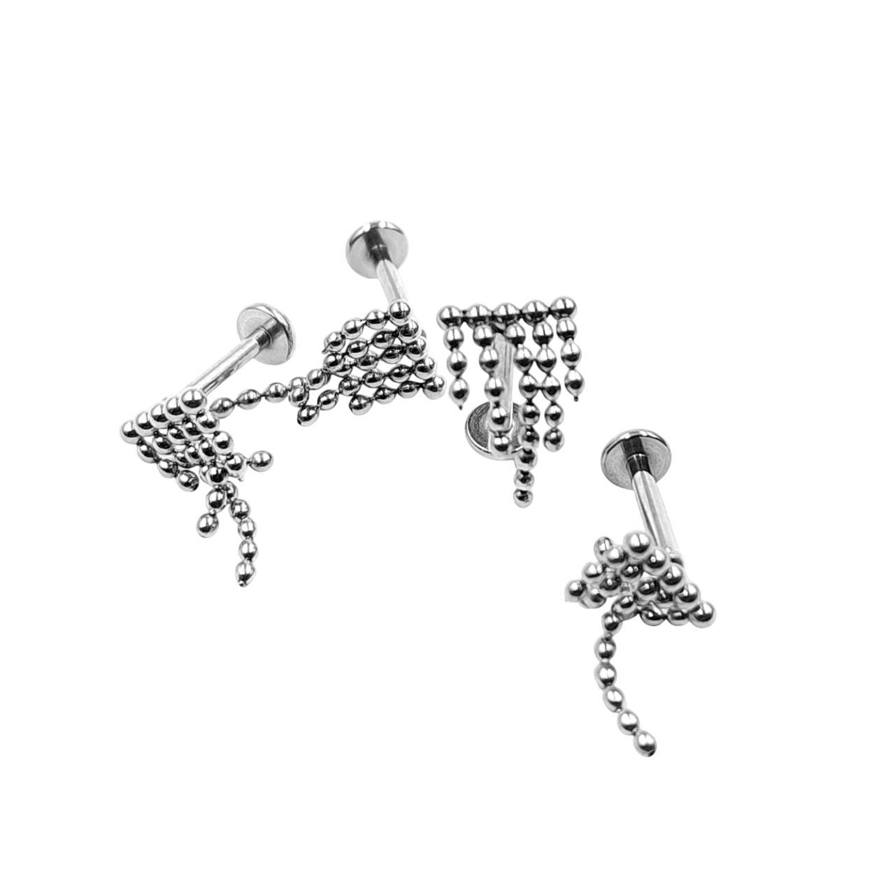 MYLENE ET FELIX - Wholesale Single Earring - Steel piercing with dangling chains0