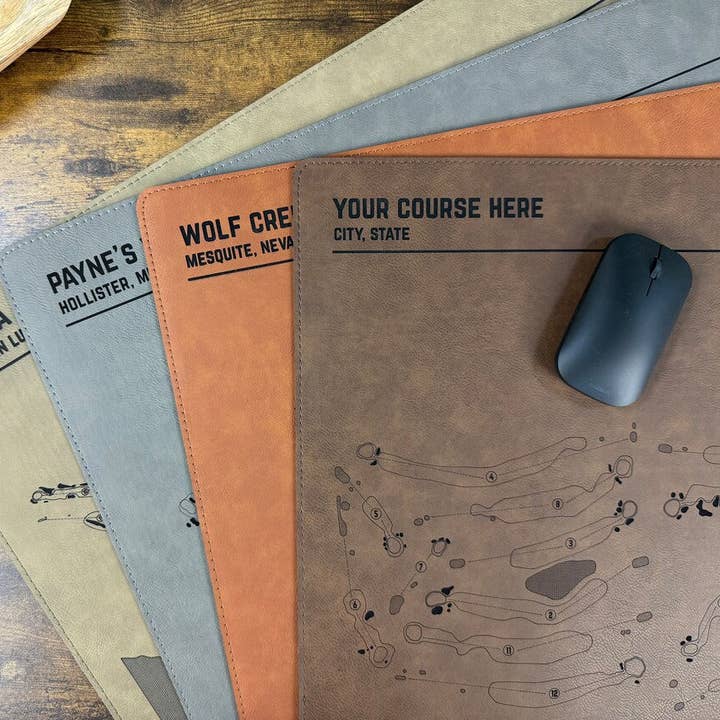 The Golf Project - Wholesale Desk Pad - Personalized Leather Golf Course Desk Mat0