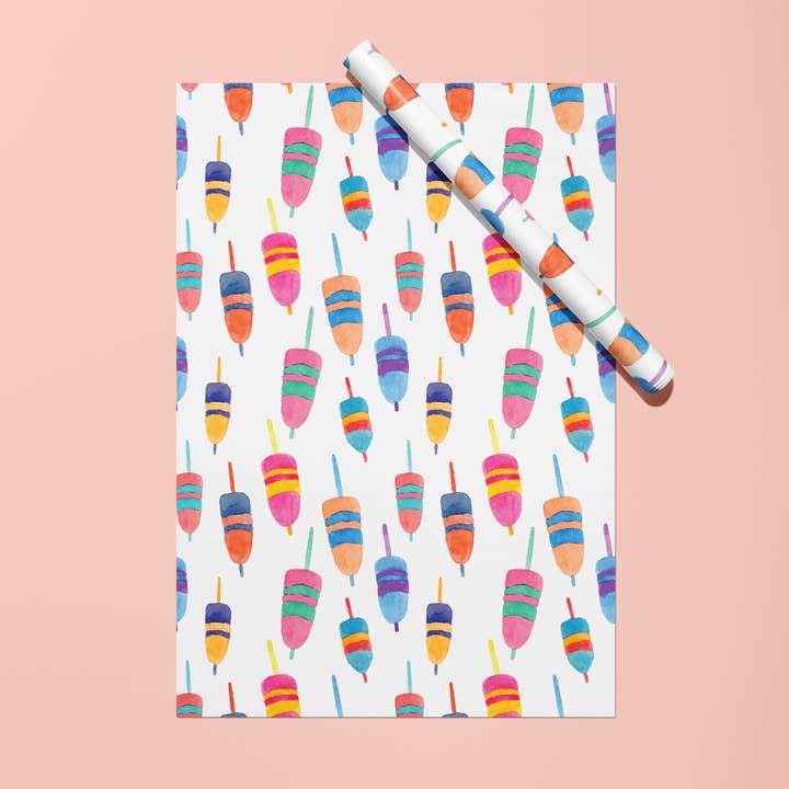 Gert & Co - Venta al por mayor Rollos de papel de regalo - Envoltorio de regalo con boyas coloridas | Envoltorio de regalo costero en acuarela1