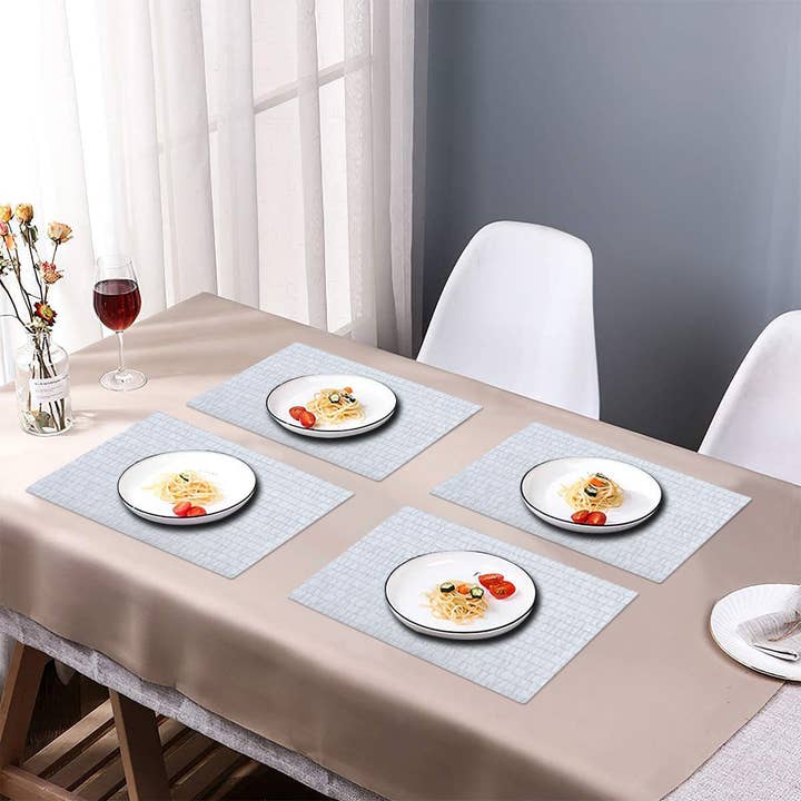 Gray Silver PVC Placemats - Set of 4 and 6 for wholesale on Faire6