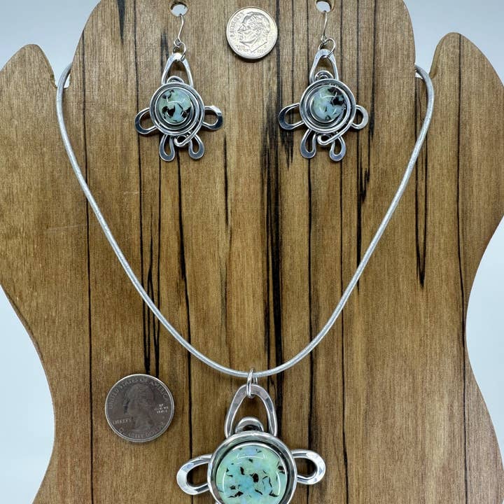 The Artist Jay - Wholesale Jewelry Set - Turtle - Fun - in Sea Foam , Mango Tango0