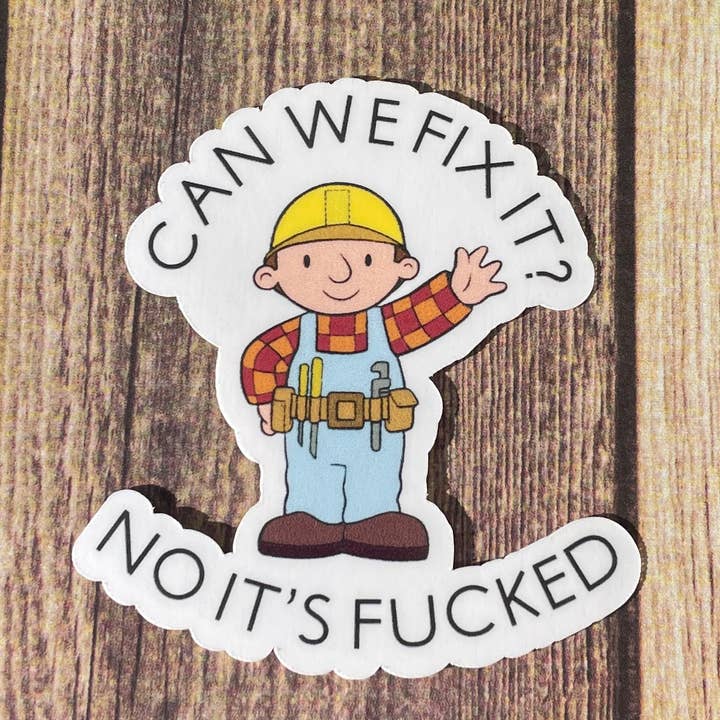 Bob the Builder Funny Waterproof Sticker/Magnet for wholesale by JG Sticker Shop