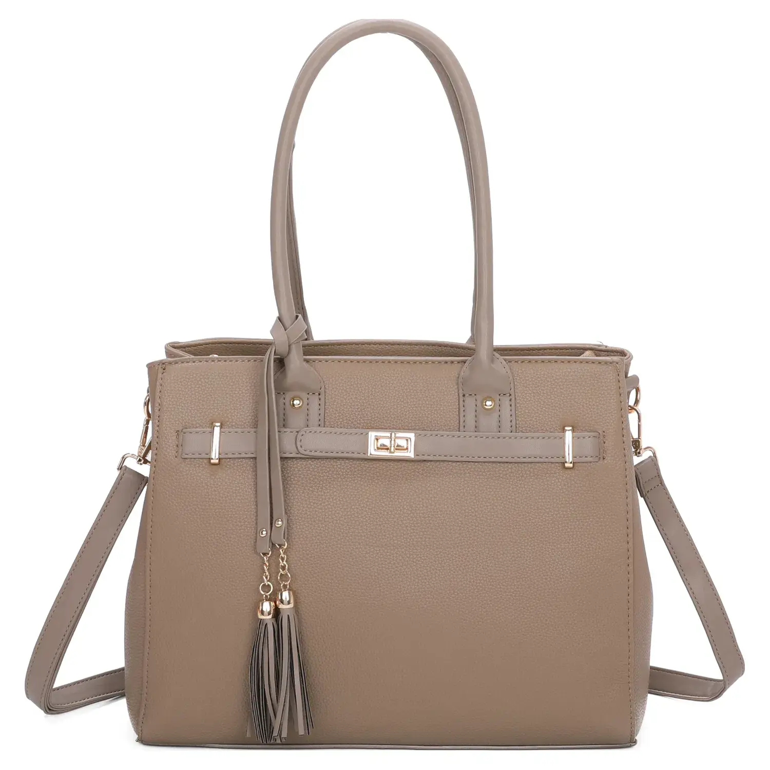 Superbia - Wholesale Handtas met handvat - Dames - Superbia grote tweekleurige draagtas met kwastje aan de voorkant, A4, 93142