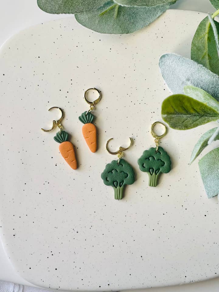 Vegetable Huggie Earrings for wholesale by Joyful Leigh Designed