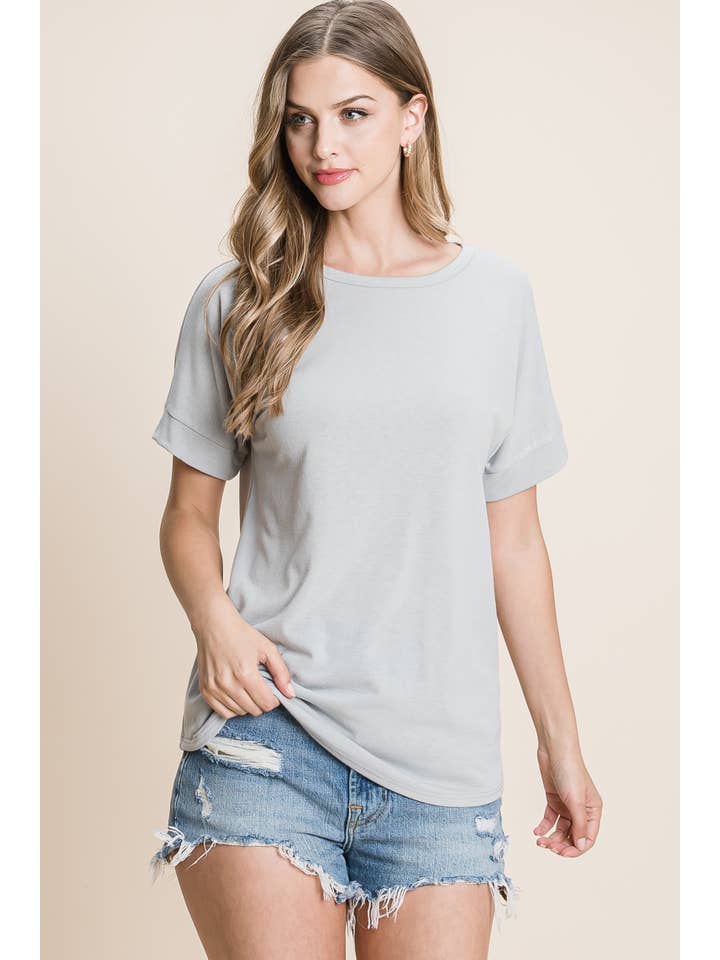 Gray TA1706 Everyday Essential Relaxed Fit Tee for wholesale on Faire1