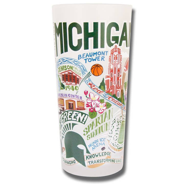 Michigan State University Collegiate Drinking Glass for wholesale by catstudio