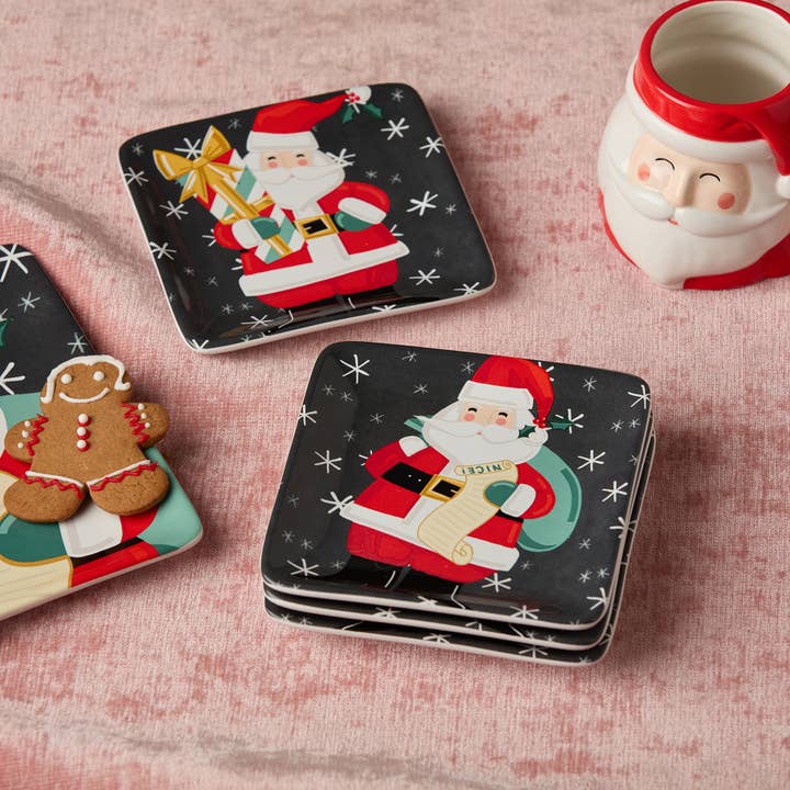 Plato de Canapés Navideños Santa Caprichoso 6in surtido. para venta al por mayor de Certified International