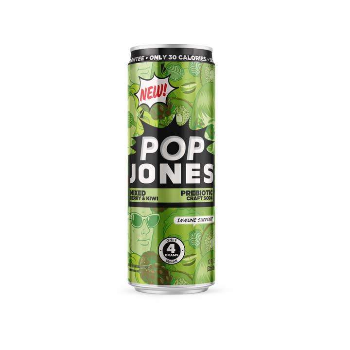 Jones Soda - Wholesale Soda/Carbonated Drink - POP JONES Mixed Berry Kiwi Prebiotic Soda