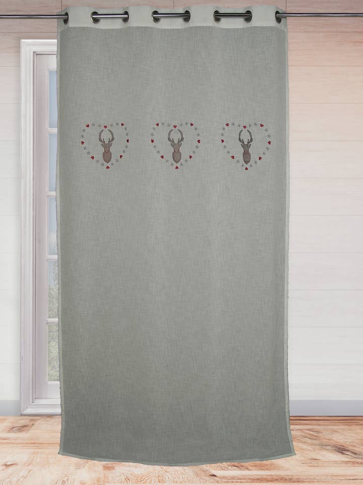 Embroidered Deer Eyelet Panel 140 x 240 cm for wholesale by IPC TEXTILES
