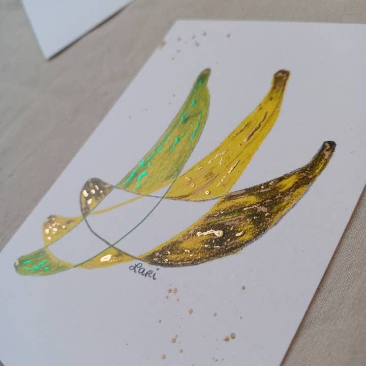 Larisanjou - Wholesale Art Print - Plátanos Hand-Embellished Art Print - Colorful Decor3