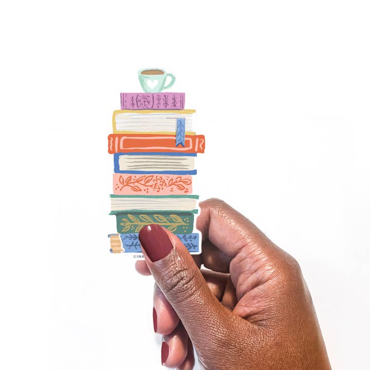 Vinyl klistermærke - Bogstak for engroshandel hos Inklings Paperie