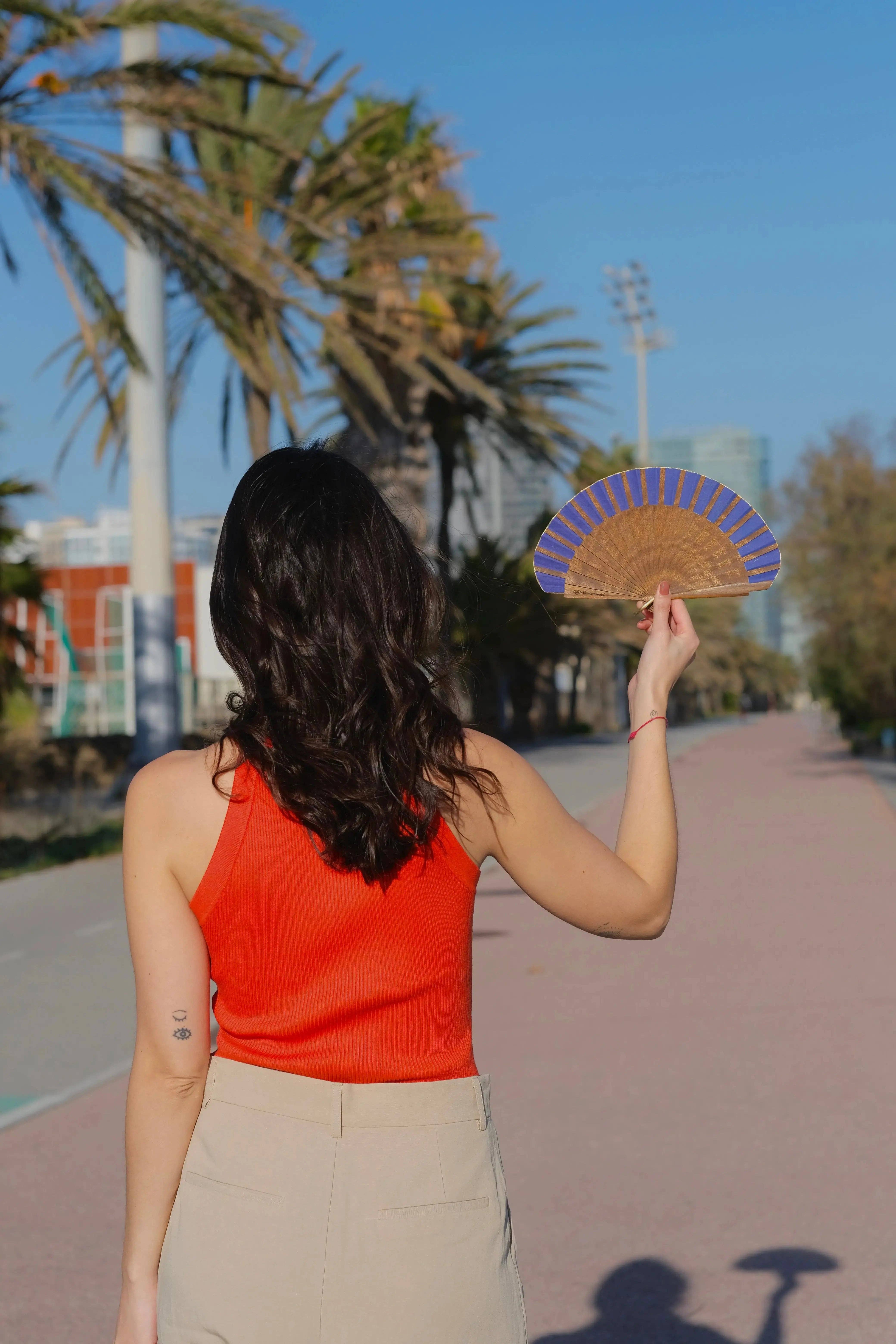 ràfega abanicos - Wholesale Handheld Folding Fan - Abanico Petitó Arándano3