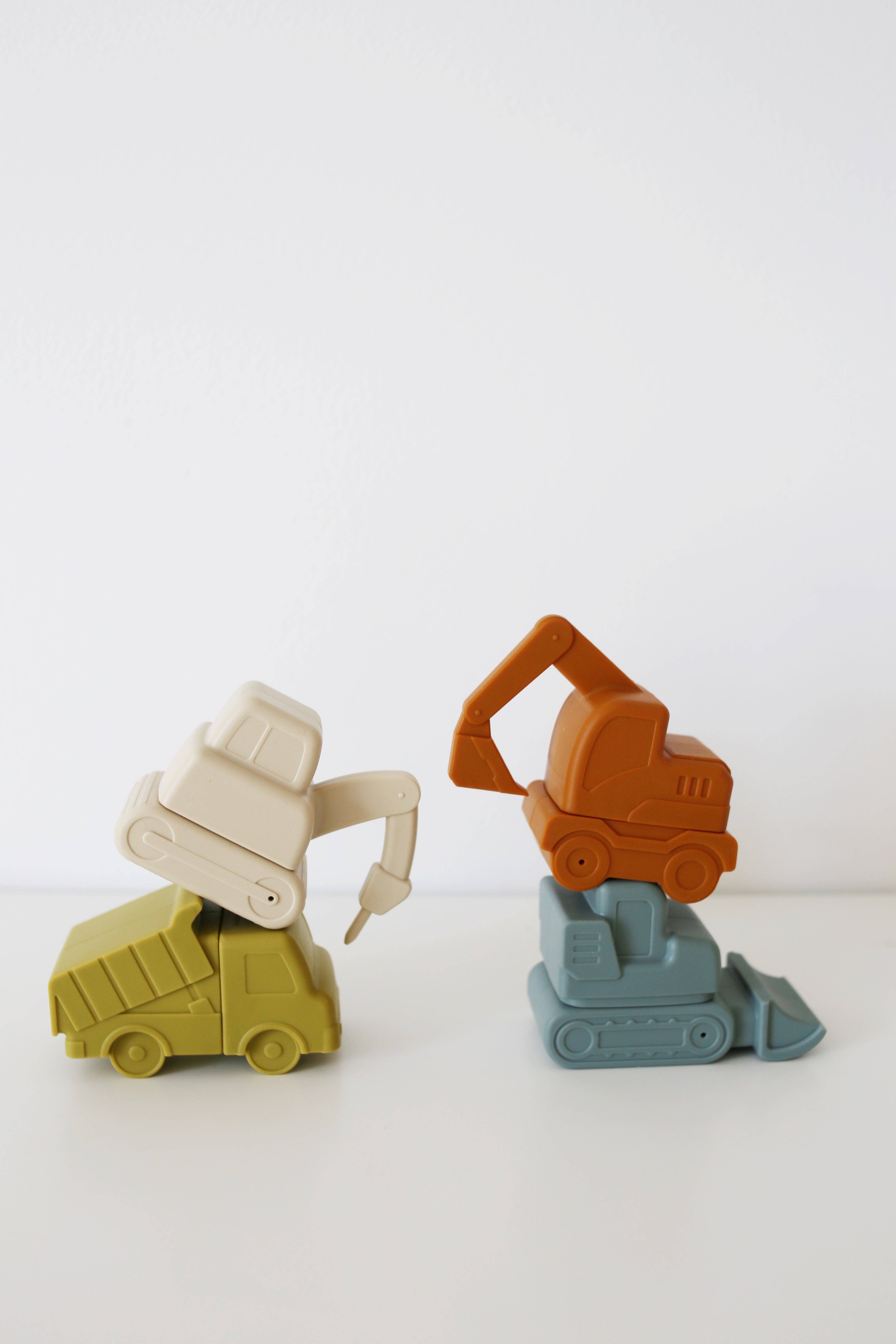 Marlowe & Co - Wholesale Bath Toy - Baby - Construction Vehicle Mold Free Silicone Bath Toy Set 1