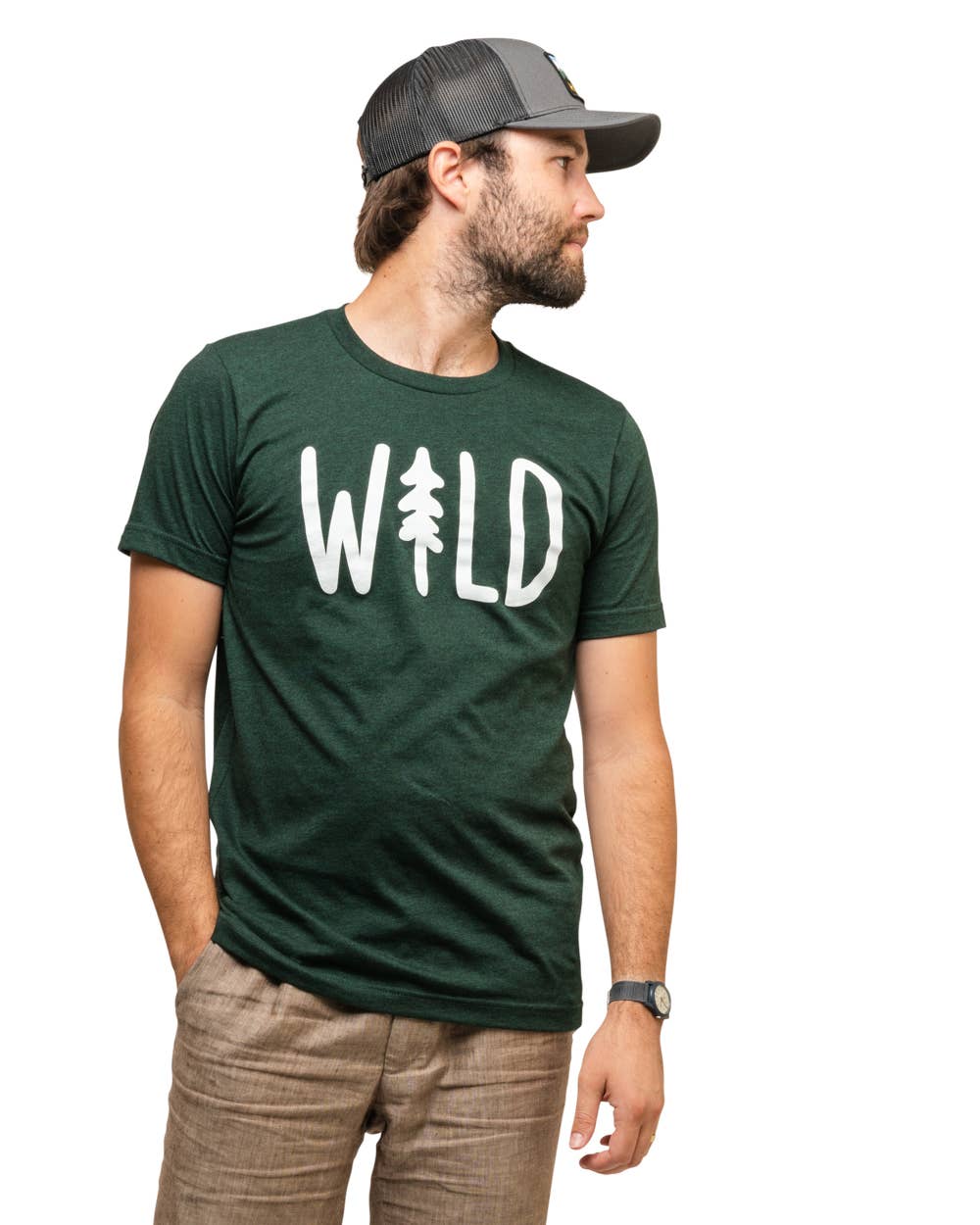 Keep Nature Wild - Wholesale Screen Printed T-Shirt - Unisex - Wild Pine Unisex Tee | Heather Forest2