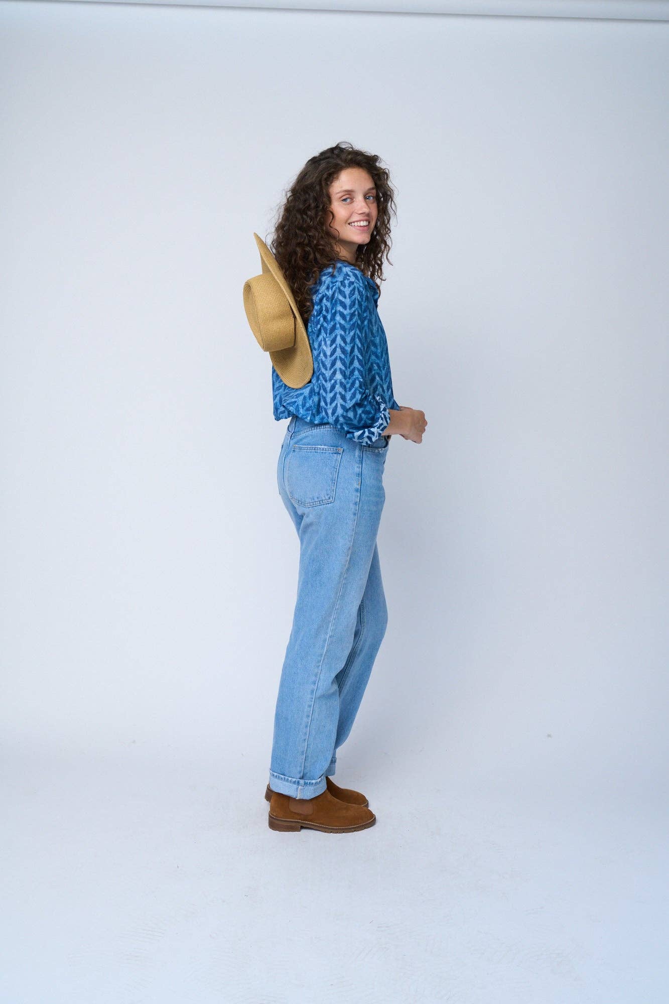 Indigo Chevron God Kæreste Skjorte - Indigo Chevron for engroshandel på Faire4