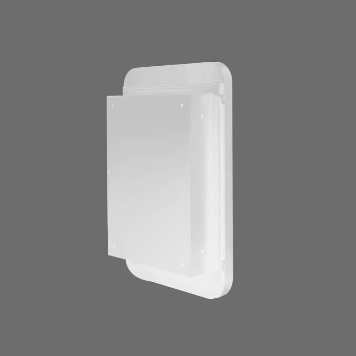 White Recessed Metal Medicine Cabinet with Mirror and Shelves for wholesale on Faire