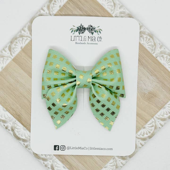 Mint & Gold Marie Clip for wholesale by Little Mia Co.