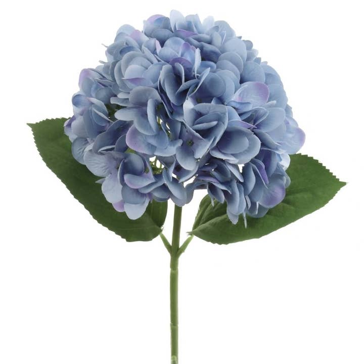 Larksilk - Wholesale Artificial Flowers - 18"Hydrangea, 7" Diameter Blue Faux0