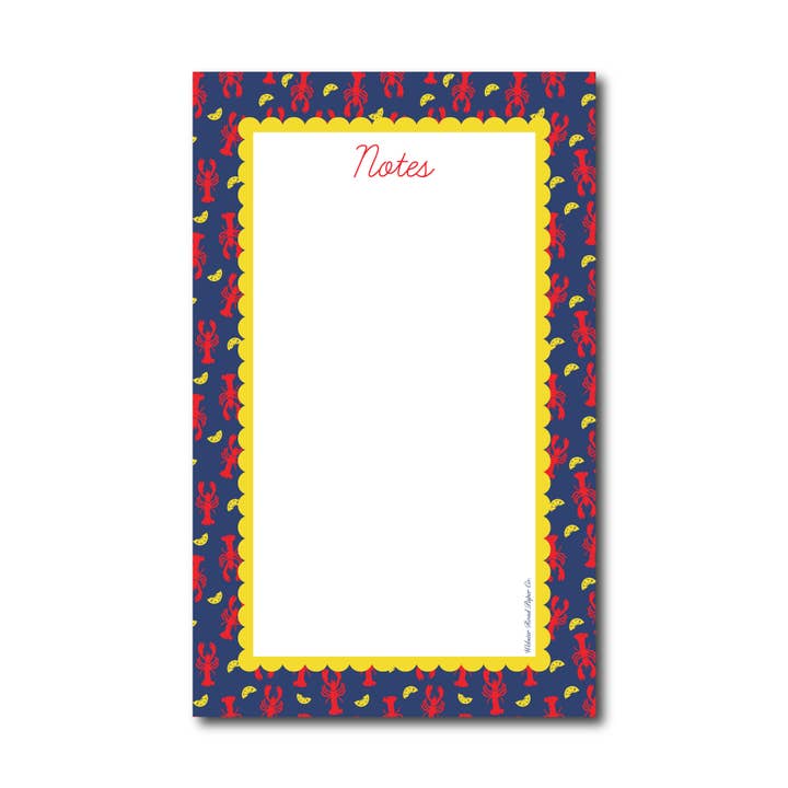 Lobsters and Lemons Notepad Navy - N580001 for wholesale by Webster Road Paper Co