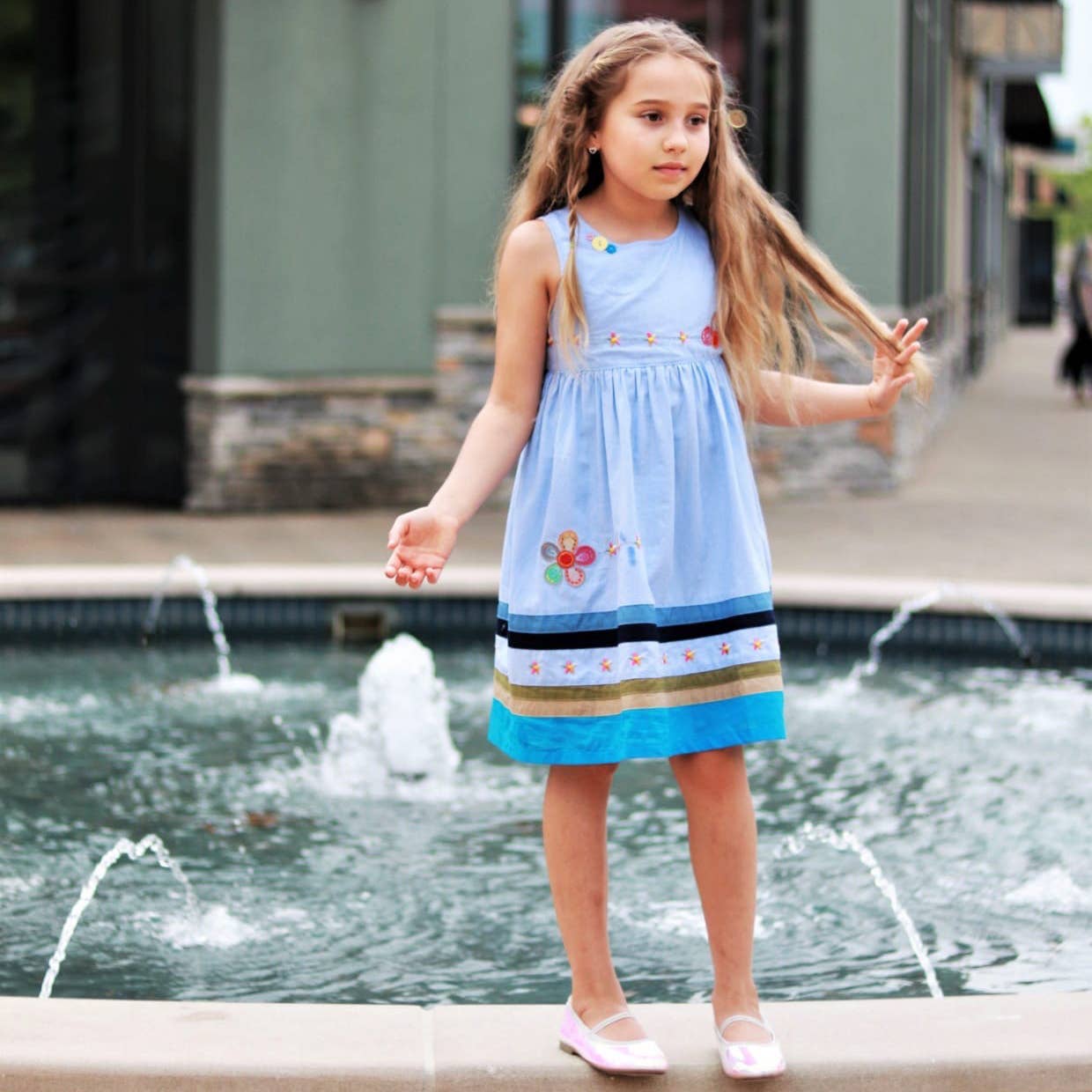 SISSYMINI - Wholesale Dress - Kids - Toddlers & Girls Soft Cotton Applique Dress | 878-SS235