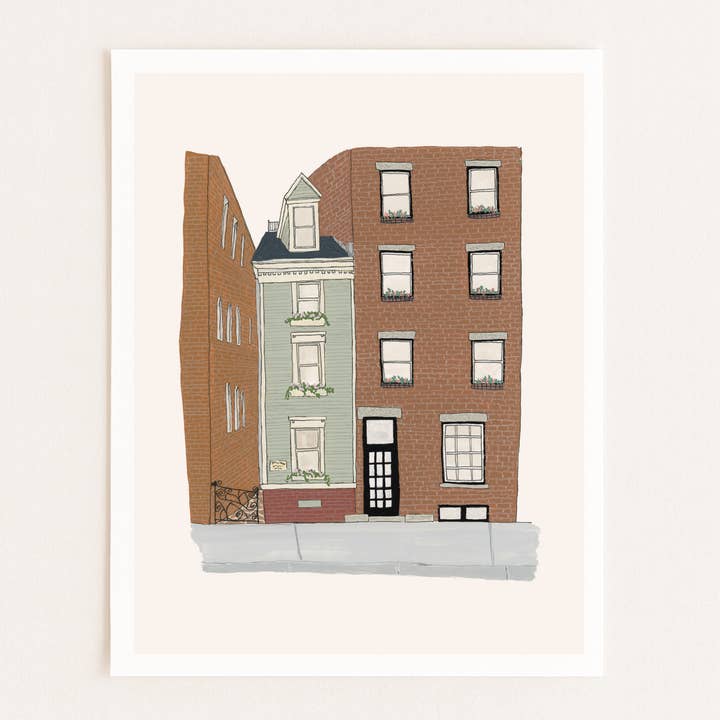 The Spite House, Boston - New England Architecture Art Print for wholesale by Sarah Wormann Art