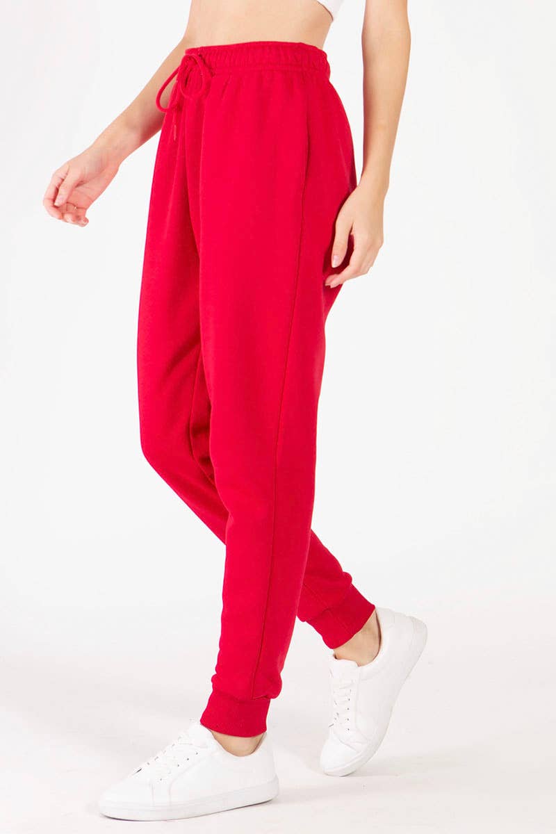 Color 5 - Wholesale Athletic Sweatpants/Joggers - Women's - Solid color fleece jogger pants with elastic waist band10