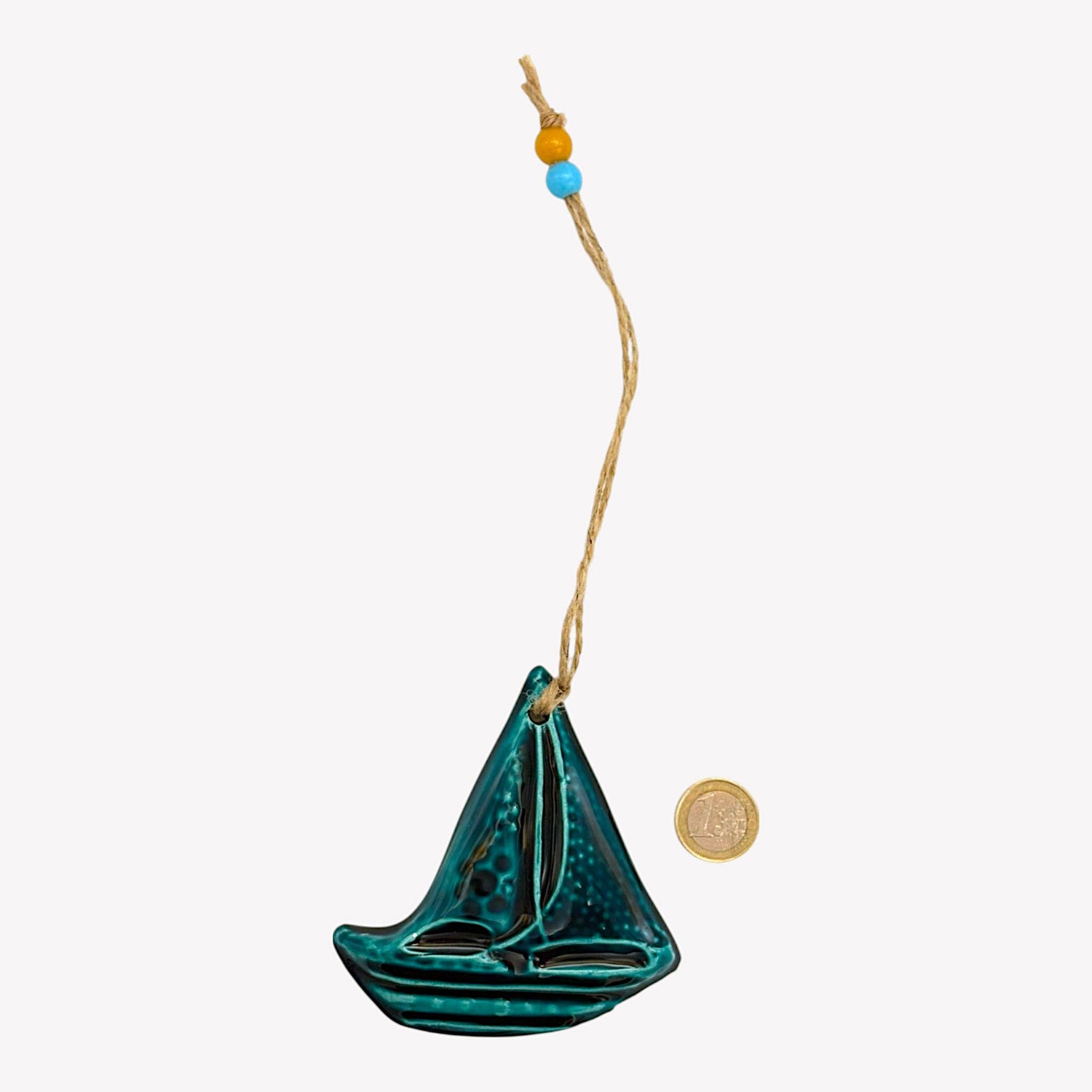 cotonIQ - Wholesale Wall Accent - Ceramic Wall Decor - Sail - Turquoise - 10x10x2cm1