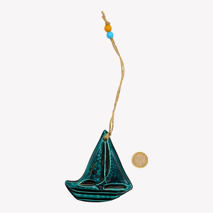 cotonIQ - Wholesale Wall Accent - Ceramic Wall Decor - Sail - Turquoise - 10x10x2cm1