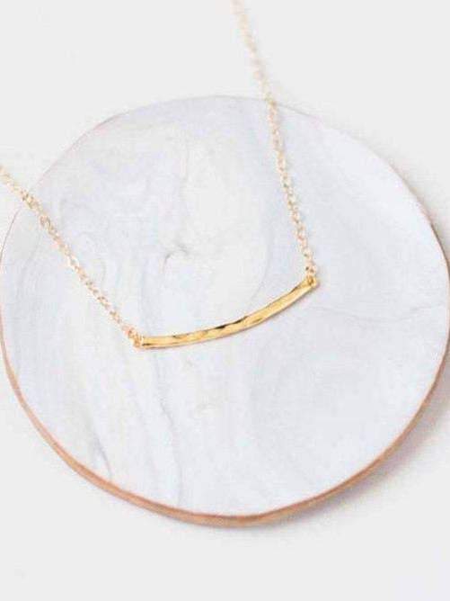 Hammered Curved Bar Necklace for wholesale by Rachelyn Jewelry