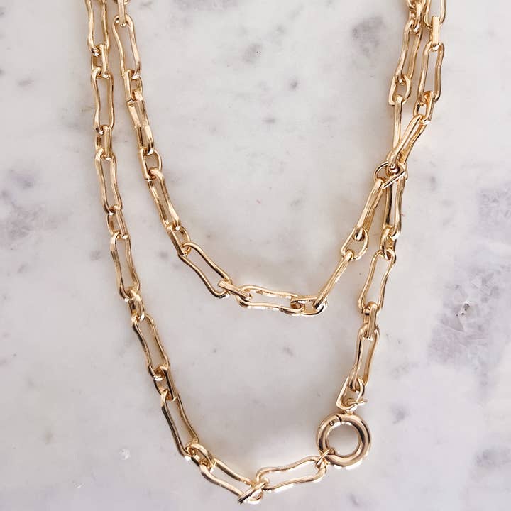 Lou & Co - Wholesale Link & Chain Necklace - N-1378-Gold0