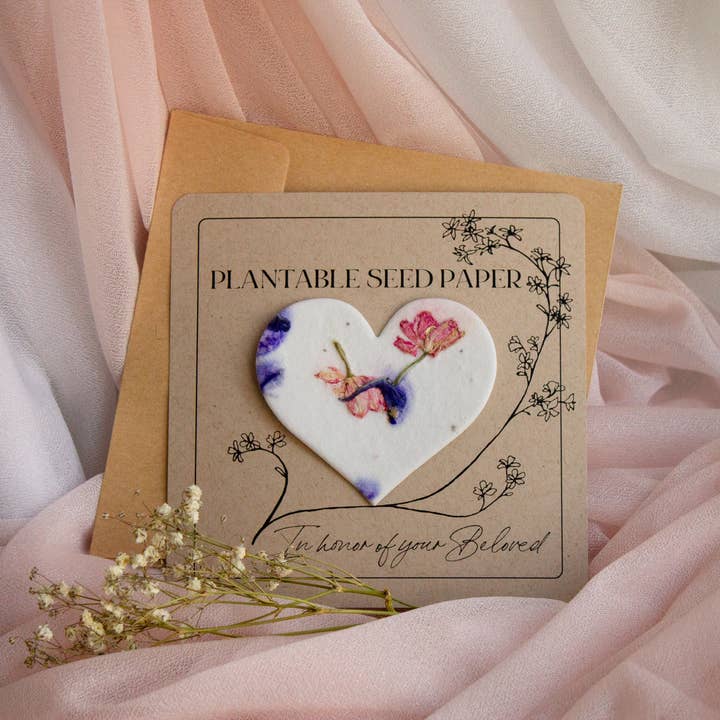 A Touch of Moxy - Wholesale Sympathy Card - Plantable Seed Paper (Indigo-Rose) - Memorial, Sympathy1