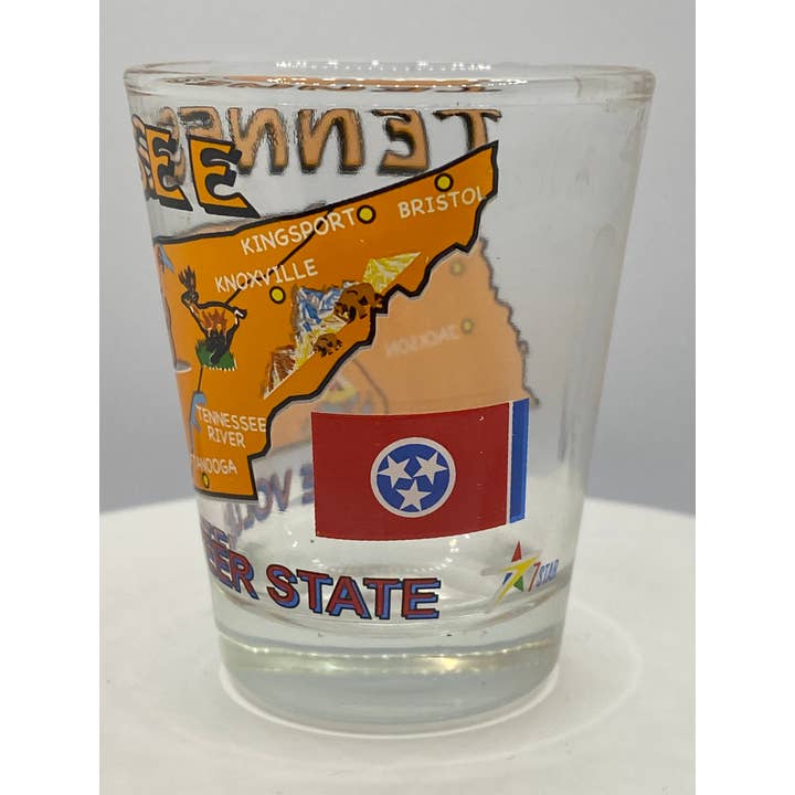 7 Star - Wholesale Shot Glass - TENNESSEE State Shot Glass 2 oz4