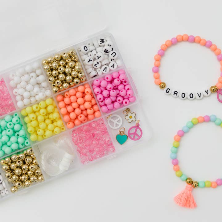 Stacked Sweetly - Wholesale DIY Jewelry - Kids - Groovy Goals DIY Stretchy Bracelet Craft Kit7