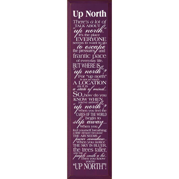 SAWDUST CITY - Wholesale Sign - Up North Rustic Vertical Wood Sign5