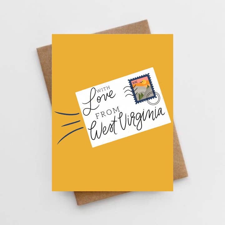 Lemon Milk Paper Co - Wholesale Love Card - With love from West Virginia card
