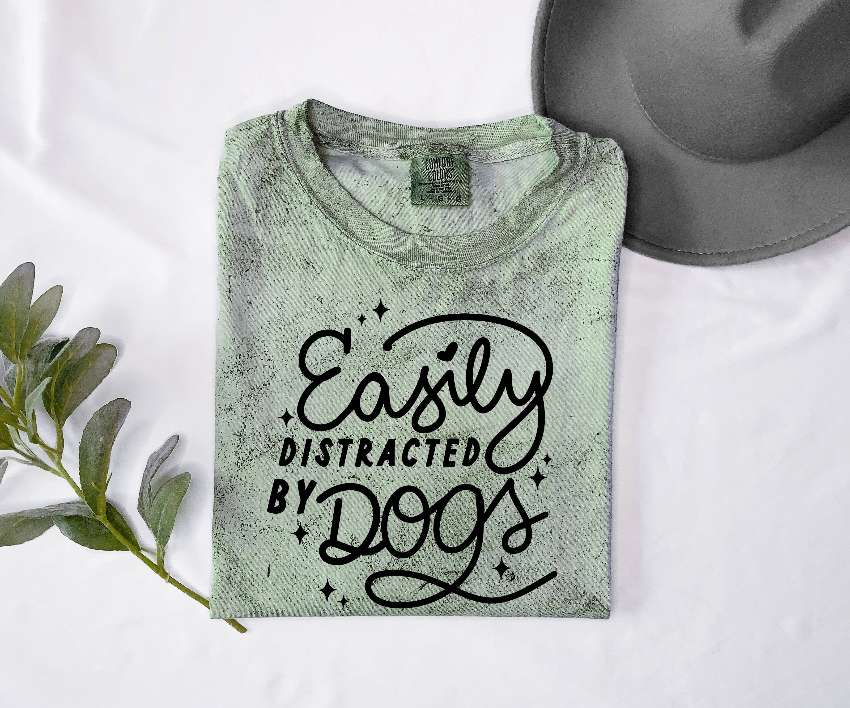 The Dapper Paw - Wholesale T-Shirt (Graphic) - Women's - Easily Distracted by Dogs Tee | Dog Mom Shirt DP1225 .0