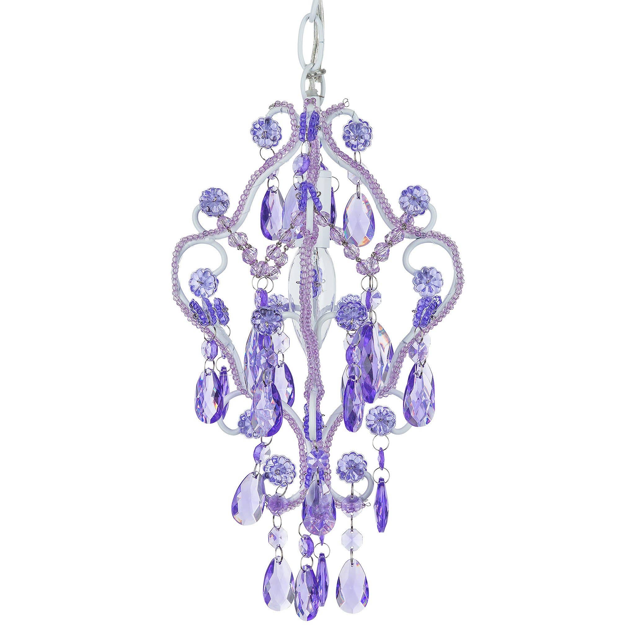Amalfi Decor - Wholesale Chandelier/Hanging Light - 1 Light Mini Crystal-Beaded Nursery Chandelier - Lavender0