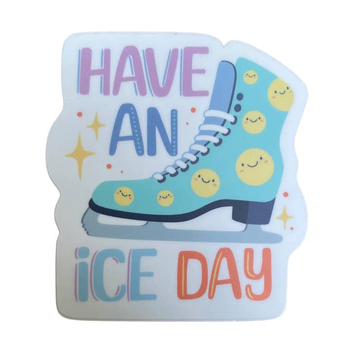 Have An Ice Day Figure Skating Sticker, 2.7" x 3" for wholesale by Denali & Co.