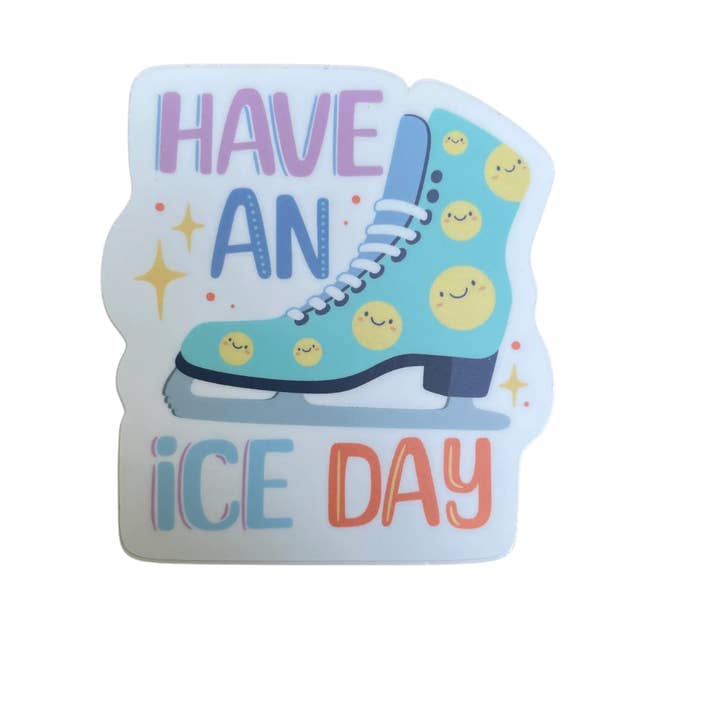 Have An Ice Day Figure Skating Sticker, 2.7" x 3" for wholesale by Denali & Co.