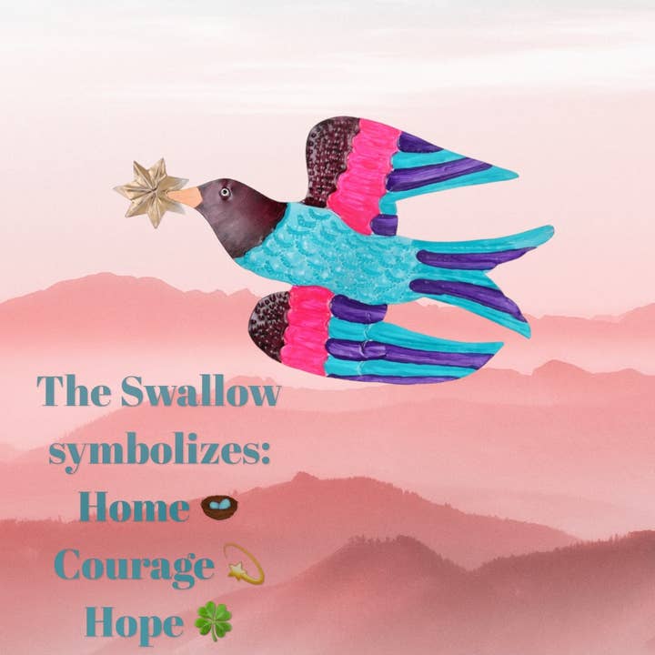 PINK PAMPAS - Wholesale Wall Accent - Rondine con Stella2