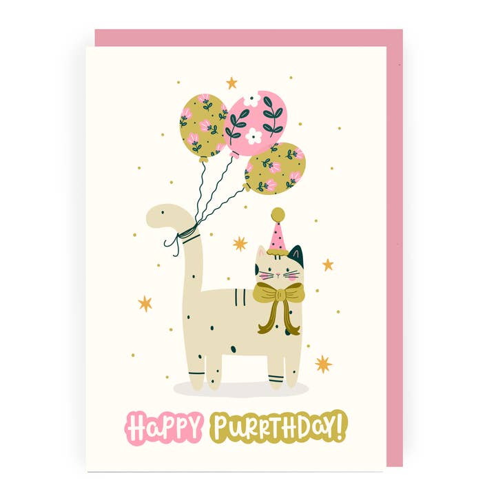 Happy Purrthday Cute Cat Birthday Card for wholesale by Abbie Imagine