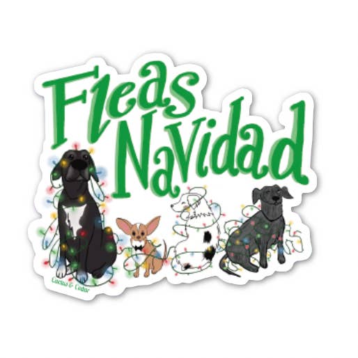 Adesivo olografico "Fleas Navidad" / Adesivi di Natale per la vendita all'ingrosso da parte di Cactus & Cedar