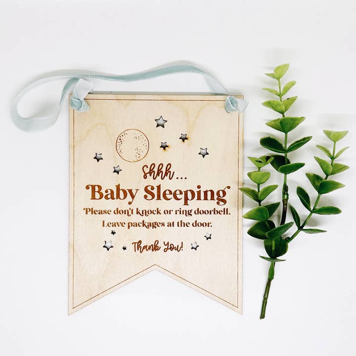 Remember November, Inc - Wholesale Sign - Baby Sleeping Sign, Please Don’t Ring Doorbell, Newborn