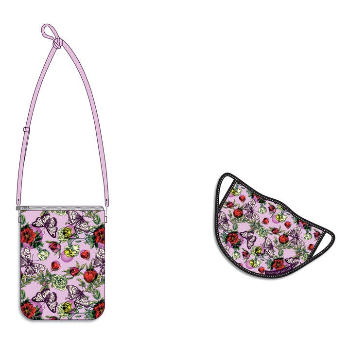 Butterfly Set of Bag & Triple Layer Face Mask for wholesale by Norms